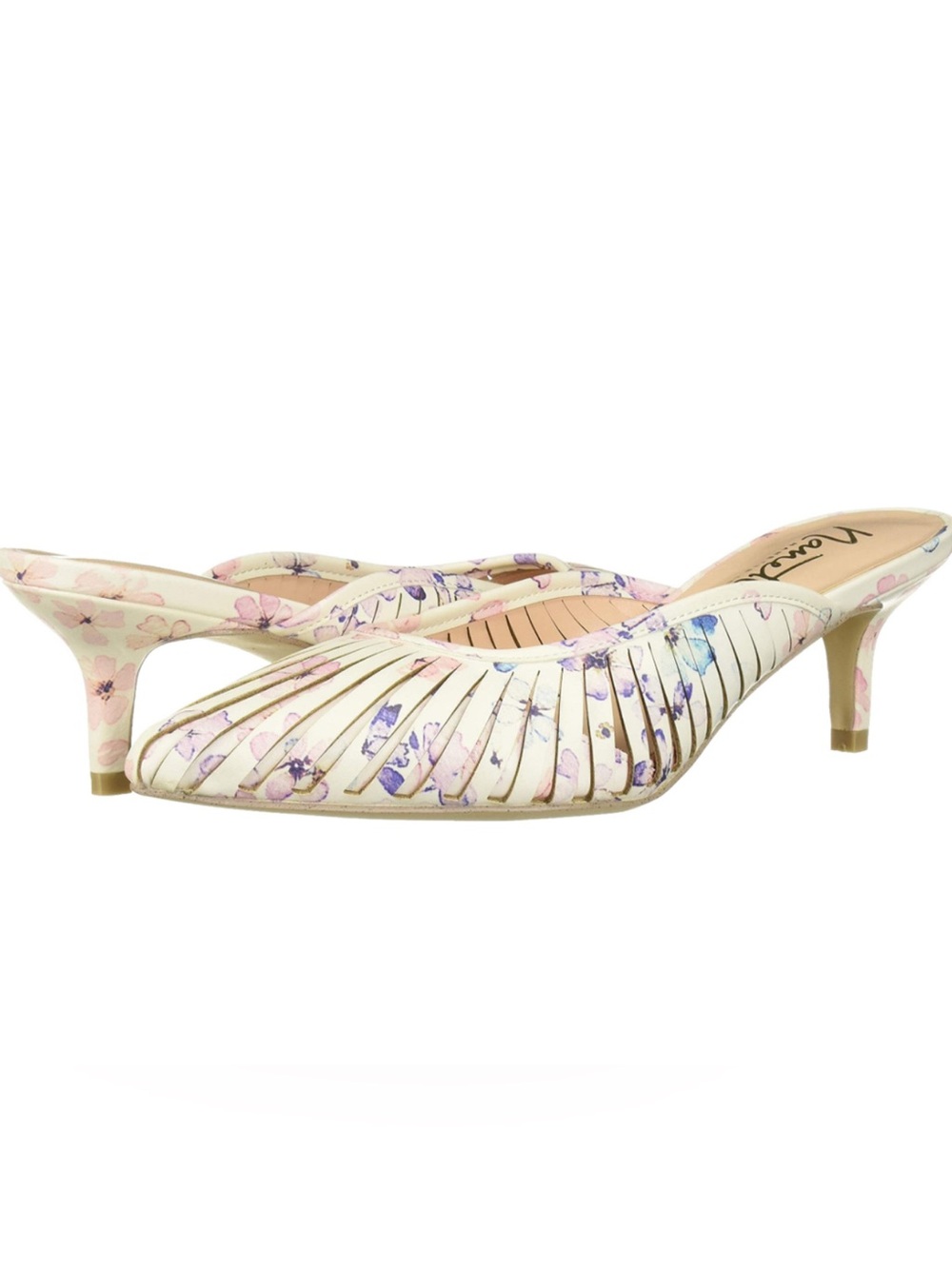 Nannette Lepore Floral Cutout Pointed Toe Mules